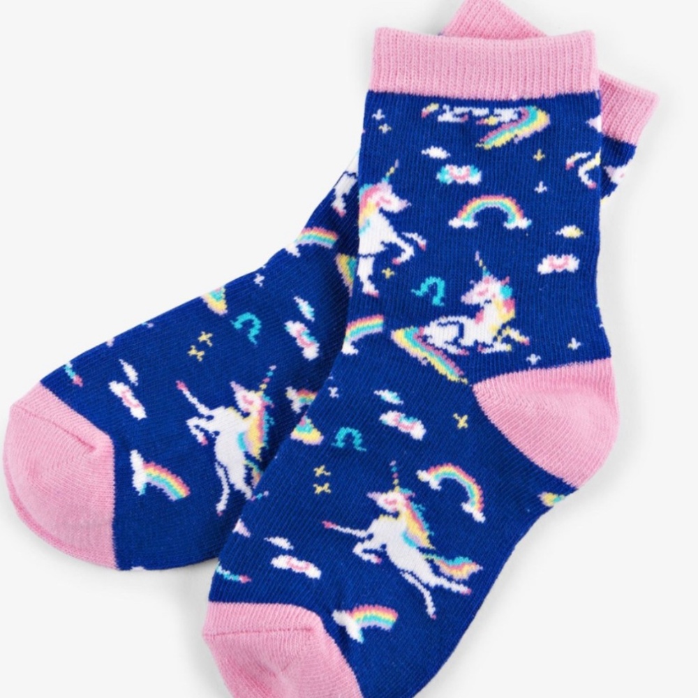Rainbow Unicorns Kids 2-4 years NWT Crew Socks
